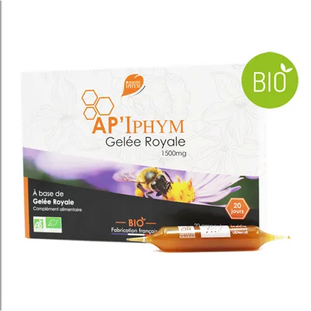 Acheter En Ligne AP'Iphym Gelée Royale 1500 mg, 20 Ampoules