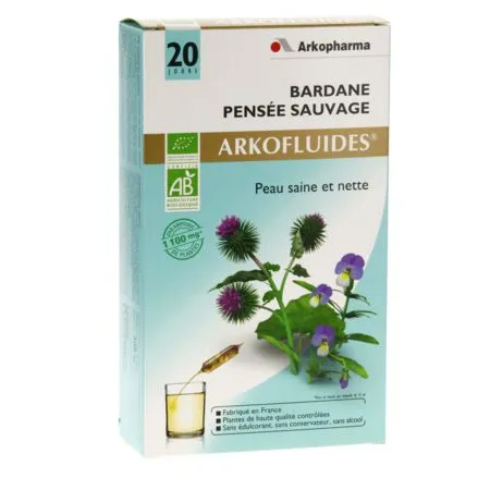 Arkofluide-bio-bardane-pensee-sauvage-20-ampoules Arkofluide bio bardane pensee sauvage, 20 ampoules Achetez Aujourd’hui