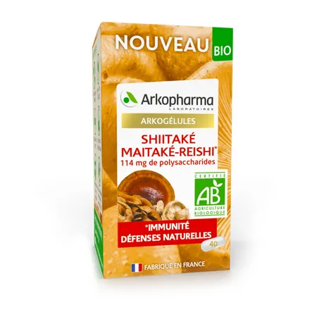 Arkopharma-Arkogélules-Bio-Shiitake-Maitake-Reishi-40-Gélules Arkopharma Arkogélules Bio Shiitake Maitake Reishi, 40 Gélules Prix Réduit