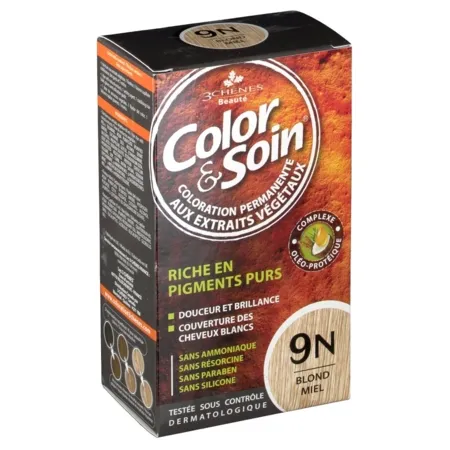 Color-Soin-Coloration-Permanente-Teinte-BLOND-MIEL---9N Super Prix Color & Soin Coloration Permanente Teinte BLOND MIEL - 9N