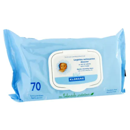Klorane-Bébé-Lingettes-Nettoyantes-Douceur-70-Lingettes Meilleure Qualité Klorane Bébé Lingettes Nettoyantes Douceur 70 Lingettes