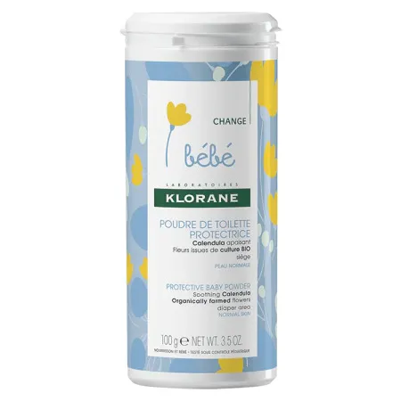 Klorane-Bébé-Poudre-de-Toilette-Protéctrice-au-Calendula-100-g Tendance Klorane Bébé Poudre de Toilette Protéctrice au Calendula, 100 g