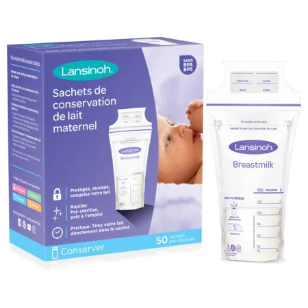 Lansinoh-Sachets-de-Congélation-Lait-Maternel-50-sachets Lansinoh Sachets de Congélation Lait Maternel, 50 sachets Vente Directe