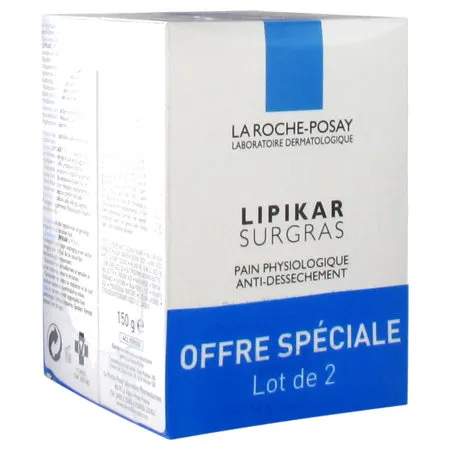 Lipikar-Surgras-Pain-Physiologique-Anti-Dessèchement-2x150g Must-Have Lipikar Surgras Pain Physiologique Anti-Dessèchement 2x150g