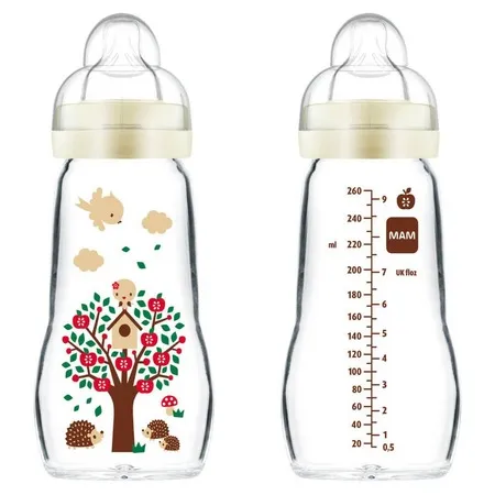 Mam-Biberon-en-Verre-Débit-2-Blanc-260-ml Mam Biberon en Verre Débit 2 Blanc, 260 ml Fait Main