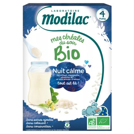 Modilac-Mes-Céréales-du-Soir-Bio-Nuit-Calme-dès-4-mois-250-g Modilac Mes Céréales du Soir Bio Nuit Calme dès 4 mois, 250 g Bon Marché
