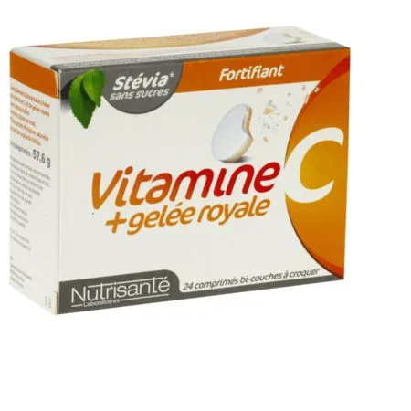 NUTRISANTE-VITAMINE-C-+-GELEE-ROYALE-CPR-A-CROQ-24 NUTRISANTE VITAMINE C + GELEE ROYALE CPR A CROQ 24 Offre Du Jour