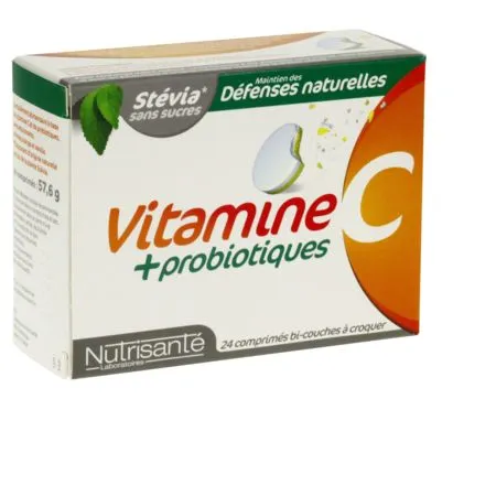 NUTRISANTE-VITAMINE-C-+-PROBIOTIQUE-CPR-CROQ-12-X2 NUTRISANTE VITAMINE C + PROBIOTIQUE CPR CROQ 12 X2 Exclusif