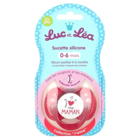 Vente Directe Sucette 0-6 mois symétrique «J'aime ma maman»