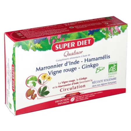 Superdiet-Quatuor-Bio-Circulation-BUV-20-ampoules Promotion Saisonnière Superdiet Quatuor Bio Circulation BUV, 20 ampoules