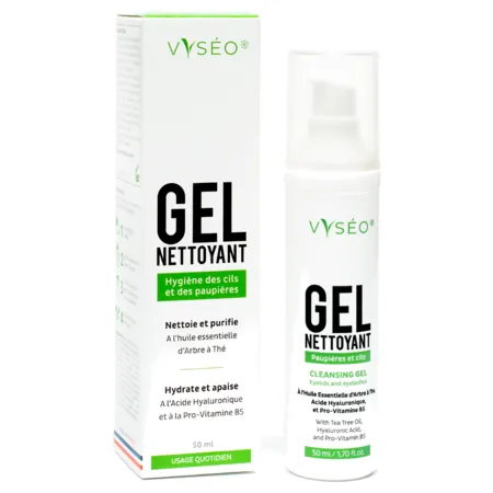 Vyséo-Gel-Nettoyant-Gel-à-Rincer-pour-les-Paupières-et-les-Cils-Flacon-Pompe-Airless-de-50-ml Vyséo Gel Nettoyant Gel à Rincer pour les Paupières et les Cils, Flacon-Pompe Airless de 50 ml Nouvelle Collection