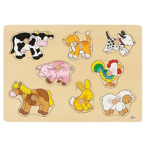 Goki-Puzzle-à-Boutons-Bébés-Animaux Goki Puzzle à Boutons Bébés Animaux Prix Cassé