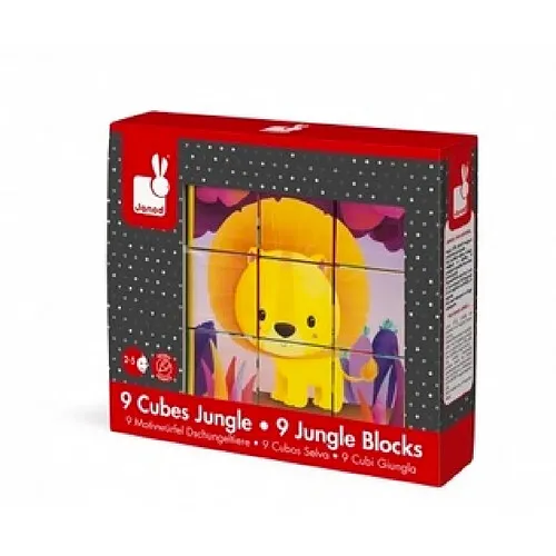Juratoys-Janod-Kubkid-9-Cubes-Jungle Populaire Juratoys-Janod Kubkid 9 Cubes Jungle