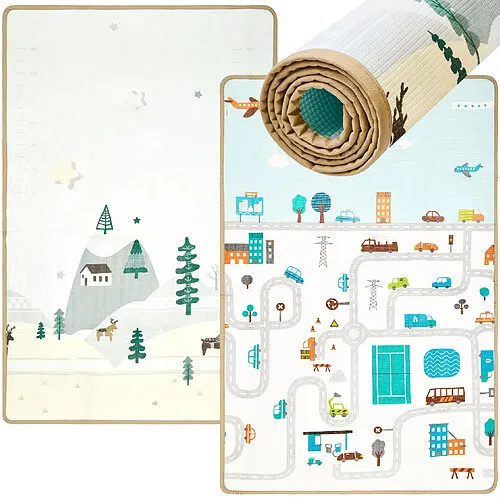 Mamabrum-Tapis-de-Jeu-Bébé-120x180-Conte-de-FéesHiver Promotion Mamabrum Tapis de Jeu Bébé 120x180 Conte de Fées/Hiver