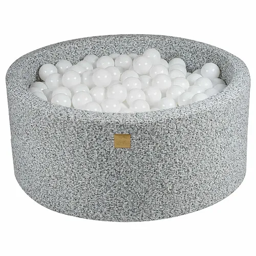 MeowBaby-Piscine-à-Balles-Bébé---Gris-Chiné-Blanc Offre Limitée MeowBaby Piscine à Balles Bébé - Gris Chiné : Blanc