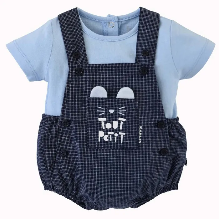 T-SHIRT-ET-SALOPETTE-COURTE-112-MOIS-ADAM T SHIRT ET SALOPETTE COURTE 1/12 MOIS ADAM En Vogue