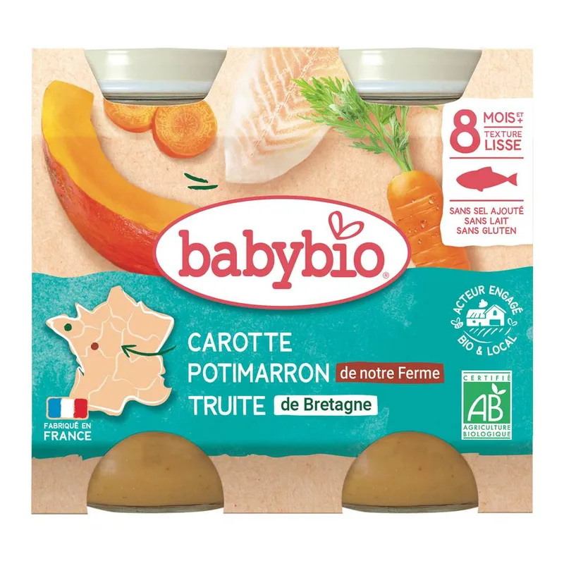 Babybio---Carotte-potimarron-de-notre-ferme-truite-de-bretagne-8-mois-et-+-2 Meilleur Choix Babybio - Carotte potimarron de notre ferme truite de bretagne, 8 mois et + (2)