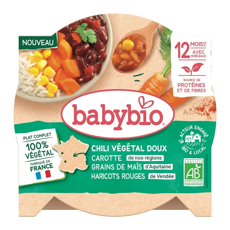 Acheter En Ligne Babybio - Plat cuisiné chili végétarien doux dès 12 mois (230g)