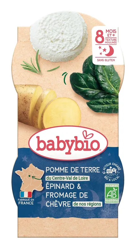 Babybio---Pomme-de-terre-de-notre-ferme-épinard-fromage-de-chèvre-français-8-mois-et-+-2 Babybio - Pomme de terre de notre ferme épinard, fromage de chèvre français, 8 mois et + (2) Meilleure Qualité