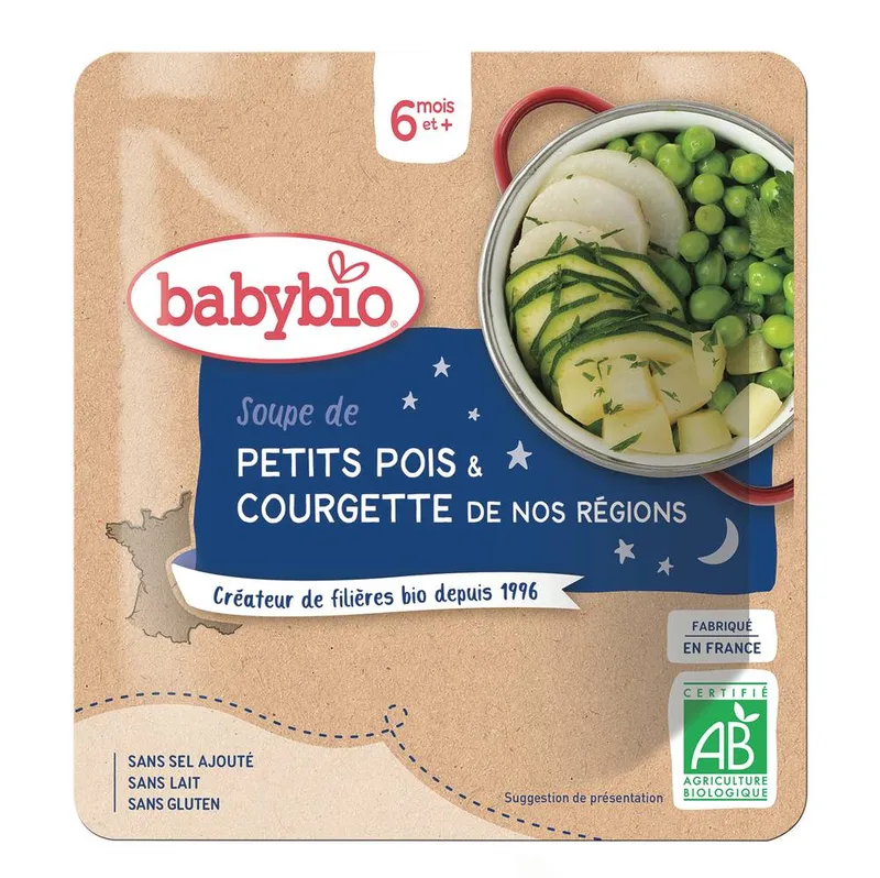 Babybio---Soupe-de-petits-pois-courgette-des-6-mois-190g Babybio - Soupe de petits pois courgette des 6 mois (190g) Meilleur Choix
