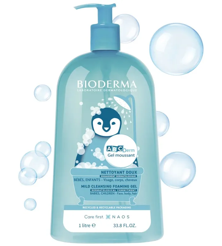 Bioderma---Gel-moussant-nettoyant-doux-pour-bébés-1L Top Vente Bioderma - Gel moussant nettoyant doux pour bébés (1L)