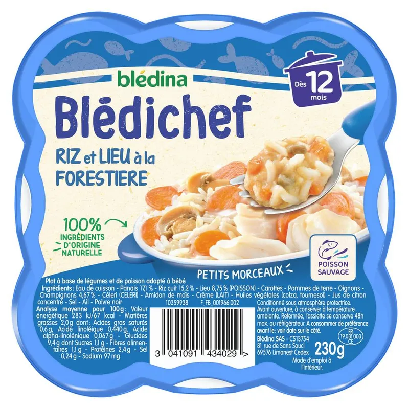 Blédina---Bledichef-riz-et-lieu-230g Blédina - Bledichef riz et lieu (230g) Jusqu’à Épuisement Des Stocks