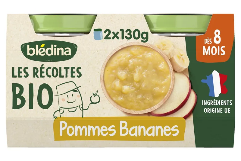 Blédina---Les-recoltes-bio-compote-de-pommes-bananes-pour-bébé-dès-8-mois-260g Blédina - Les recoltes bio compote de pommes bananes pour bébé dès 8 mois (260g) Jusqu’à Épuisement Des Stocks
