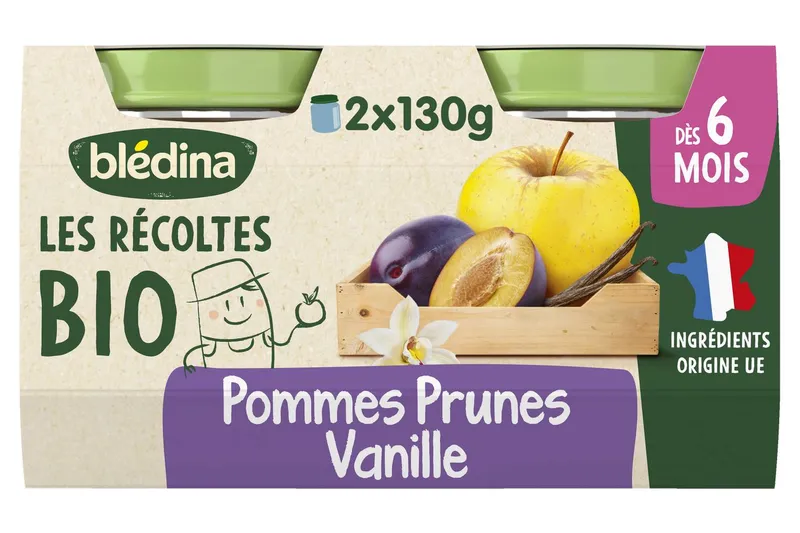 Blédina---Les-recoltes-bio-pommes-prunes-vanille-dès-6-mois-260g Offre Du Jour Blédina - Les recoltes bio pommes prunes vanille dès 6 mois (260g)
