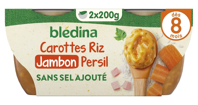 Blédina---Mouliné-de-carottes-riz-et-jambon-dès-8-mois-400g Blédina - Mouliné de carottes, riz et jambon dès 8 mois (400g) Meilleur Prix