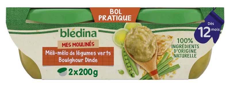 Blédina---Méli-mélo-de-légumes-verts-boulghour-dinde-dès-12-mois-400g Livraison Mondiale Blédina - Méli-mélo de légumes verts boulghour dinde dès 12 mois (400g)