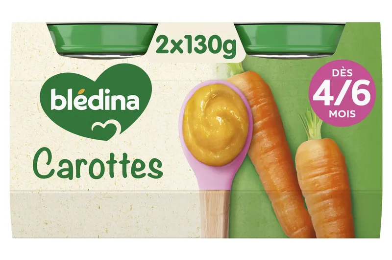 Blédina---Petit-pot-de-purée-de-carottes-adapté-aux-bébés-de-4-à-6-mois-260g Commande En Gros Blédina - Petit pot de purée de carottes adapté aux bébés de 4 à 6 mois (260g)