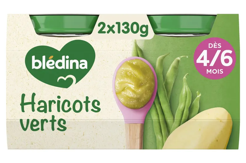 Blédina---Petits-pots-haricots-verts-dès-4-mois-bébé-260g Prix Réduit Blédina - Petits pots haricots verts dès 4 mois bébé (260g)