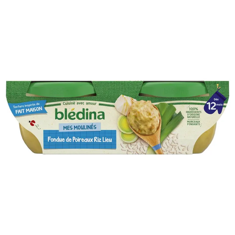 Blédina---Plat-bébé-dès-12-mois-fondue-de-poireaux-riz-lieu-400g Dernière Chance Blédina - Plat bébé dès 12 mois fondue de poireaux riz lieu (400g)