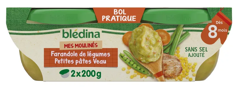 Acheter Direct Blédina - Plat à base de légumes petites pâtes veau dès 8 mois (400g)