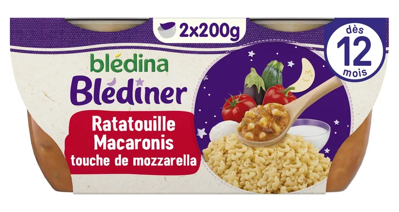 Blédina---Plats-pour-bébé-au-ratatouille-macaroni-2-pièces-400g Commander Maintenant Blédina - Plats pour bébé au ratatouille macaroni (2 pièces) (400g)