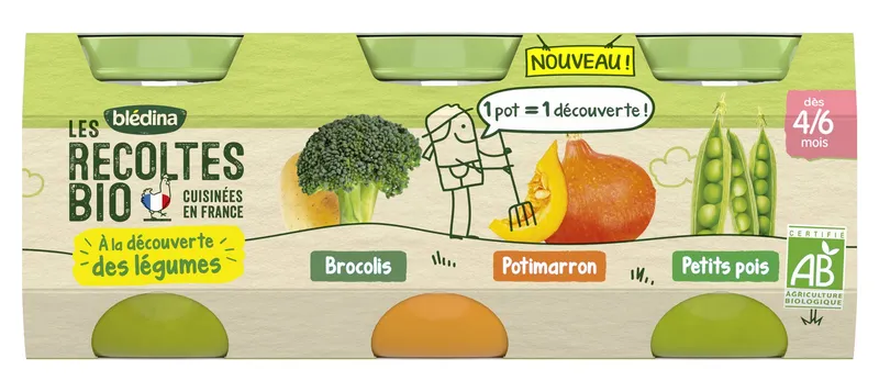 Blédina---Pots-brocolis-potimarron-petits-pois-dès-46-mois-390g Bon Plan Blédina - Pots brocolis potimarron petits pois dès 4/6 mois (390g)
