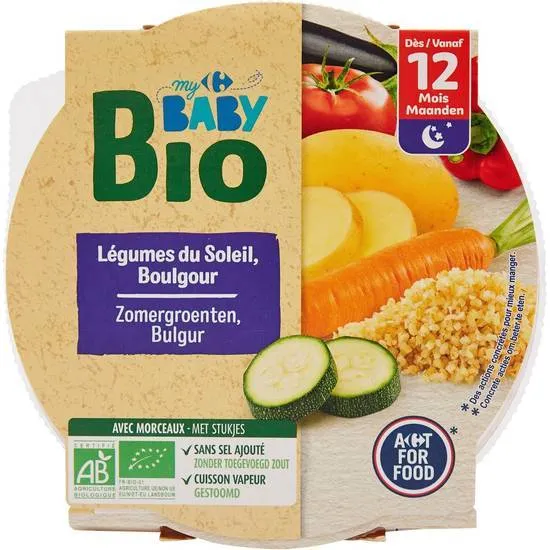 Carrefour-Baby---Plat-bébé-bio-dès-12-mois-légumes-du-soleil---boulgour-230g Remise Carrefour Baby - Plat bébé bio dès 12 mois, légumes du soleil - boulgour (230g)