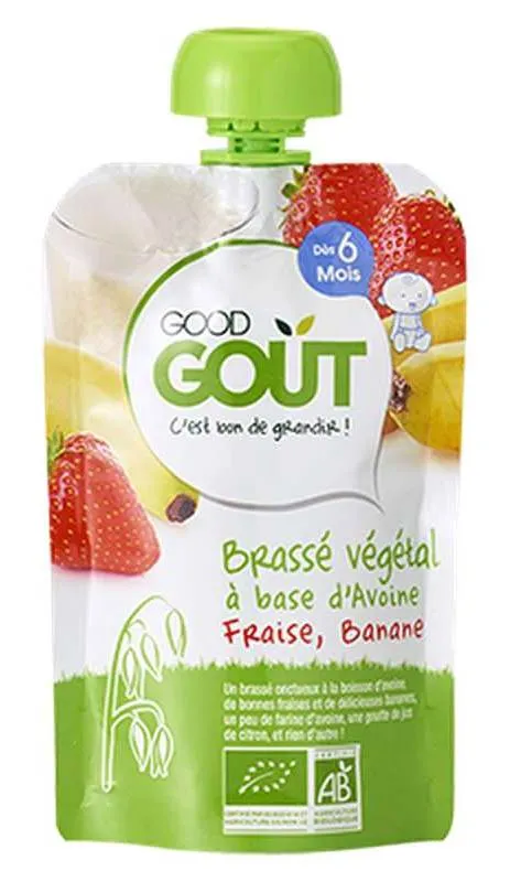 Good-Goût---Brassé-végétal-avoine-bio-dès-6-mois-fraise---banane-90g Good Goût - Brassé végétal avoine bio dès 6 mois, fraise - banane (90g) Affaire À Saisir