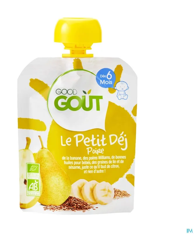 Good-Goût---Le-petit-déj-poire-bio-pour-bébé-dès-6-mois-70g Expédition Rapide Good Goût - Le petit déj' poire bio pour bébé dès 6 mois (70g)