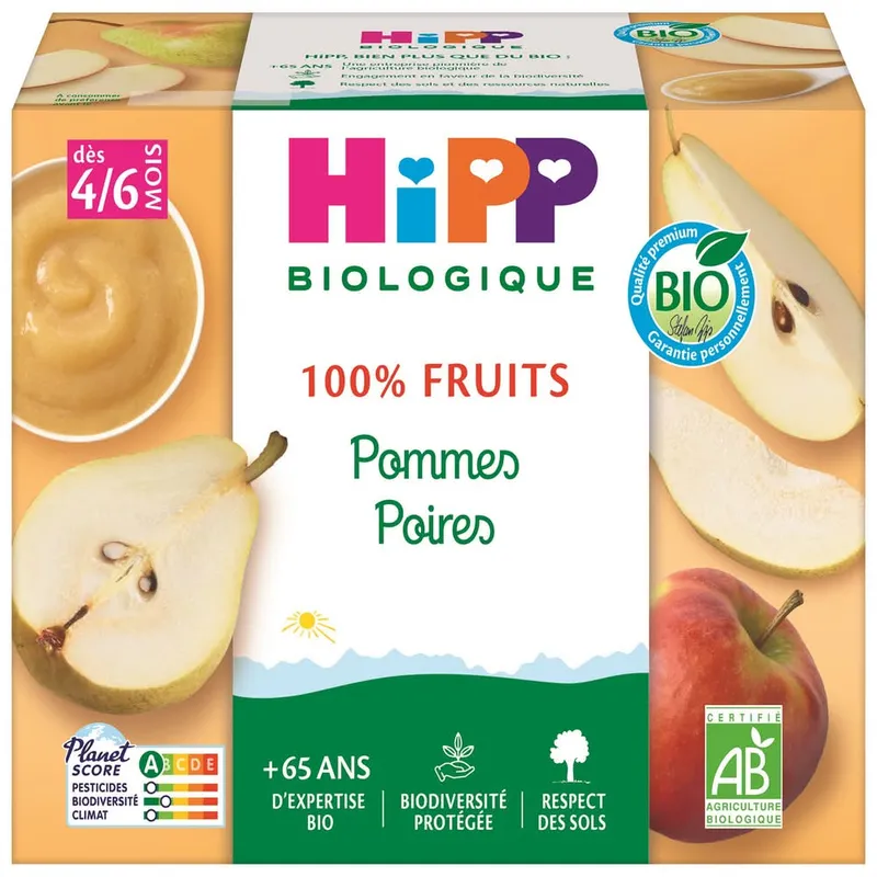 HiPP---Compote-infantile-bio-100%25-fruits-pommes-poires-dès-4-à-6-mois-4 HiPP - Compote infantile bio 100% fruits pommes poires dès 4 à 6 mois (4) Prix Choc
