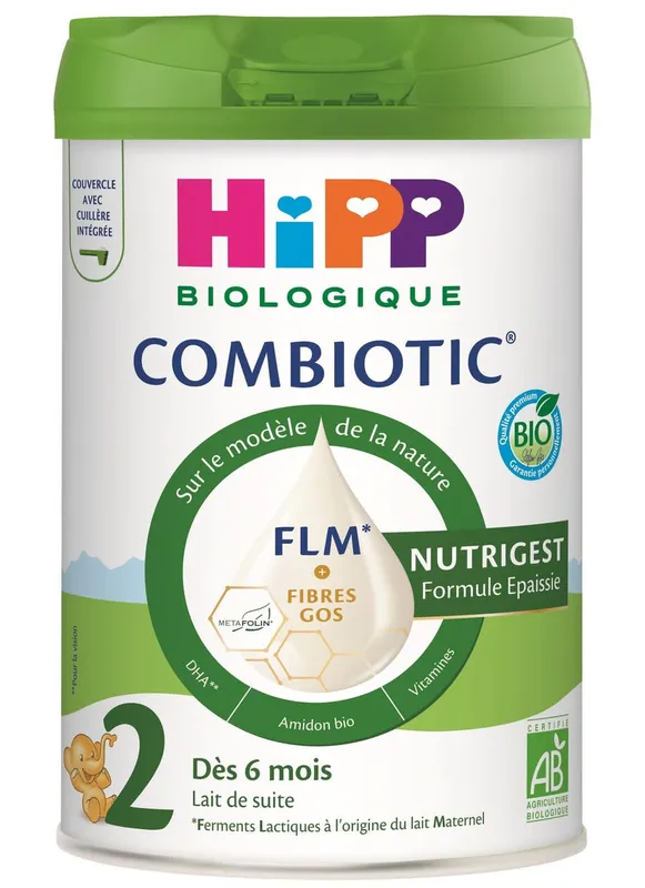 HiPP---Lait-poudre-bébé-2ème-âge-épaissi-dès-0-à-6-mois-bio-800g HiPP - Lait poudre bébé 2ème âge épaissi dès 0 à 6 mois bio (800g) Commander Vite