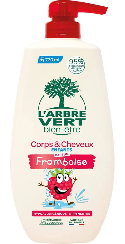 LArbre-Vert---Bien-être-corps-cheveux-extra-doux-pour-les-enfants-framboise-720ml Prix Bas L'Arbre Vert - Bien-être corps & cheveux extra-doux pour les enfants framboise (720ml)