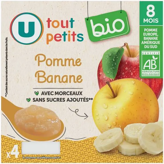 Les-Produits-U---Dessert-pour-bébé-dès-8-mois-pomme---banane-4 Exclusif Les Produits U - Dessert pour bébé dès 8 mois, pomme - banane (4)
