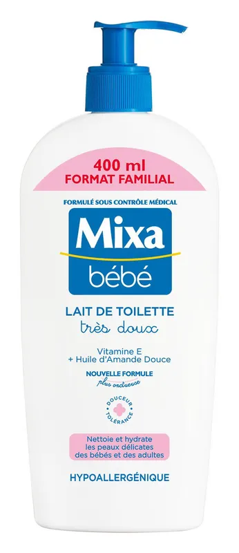 Mixa-Bébé---Lait-de-toilette-pour-bébé-très-doux-400ml Mixa Bébé - Lait de toilette pour bébé très doux (400ml) Jusqu’à Épuisement Des Stocks