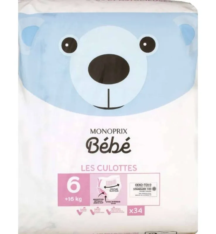 Monoprix-Bébé---Couches-culottes-pour-bébé-Taille-6-34 Monoprix Bébé - Couches culottes pour bébé, Taille 6 (34) Achat Immédiat