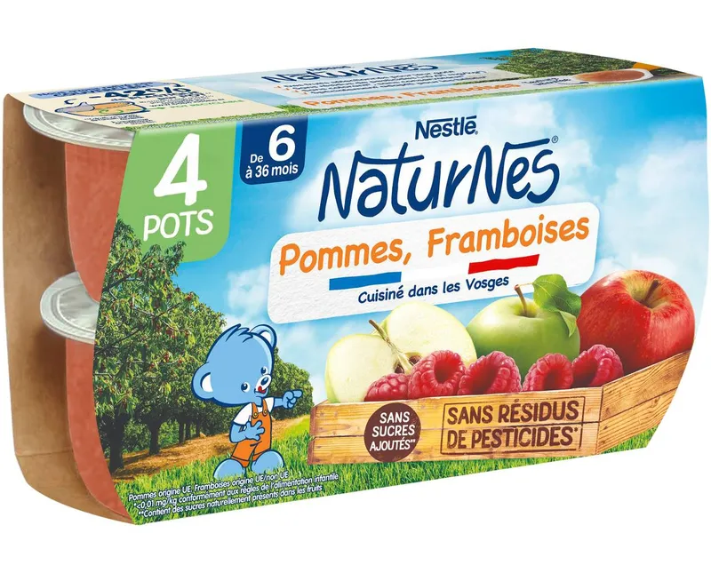 Nestlé---Natur-nes-purée-pour-bébé-pommes-framboises-dès-6-mois-520g Top Qualité Nestlé - Natur nes purée pour bébé pommes framboises dès 6 mois (520g)