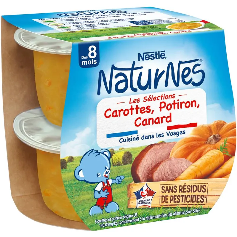 Nestlé---Naturnes-les-sélections-carotpotiron-canard-dès-8-mois-400g Garantie Incluse Nestlé - Naturnes les sélections carot,potiron, canard dès 8 mois (400g)
