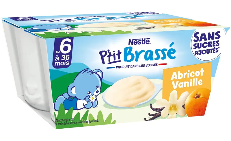 Nestlé---Petit-brassé-dessert-bébé-à-labricot-sans-sucres-ajoutés-pour-les-bébés-de-6-à-36-mois-vanille-4 Édition Limitée Nestlé - Petit brassé dessert bébé à l'abricot sans sucres ajoutés pour les bébés de 6 à 36 mois, vanille (4)