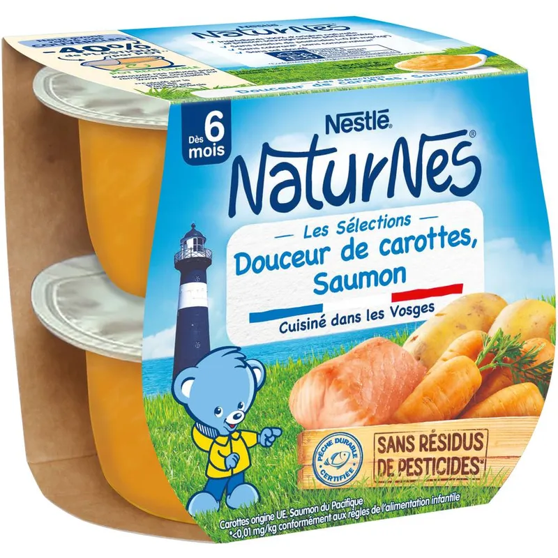 Nestlé---Plat-de-carottes-et-saumon-pour-bébé-dès-6-mois-400g Nestlé - Plat de carottes et saumon pour bébé dès 6 mois (400g) Tendance