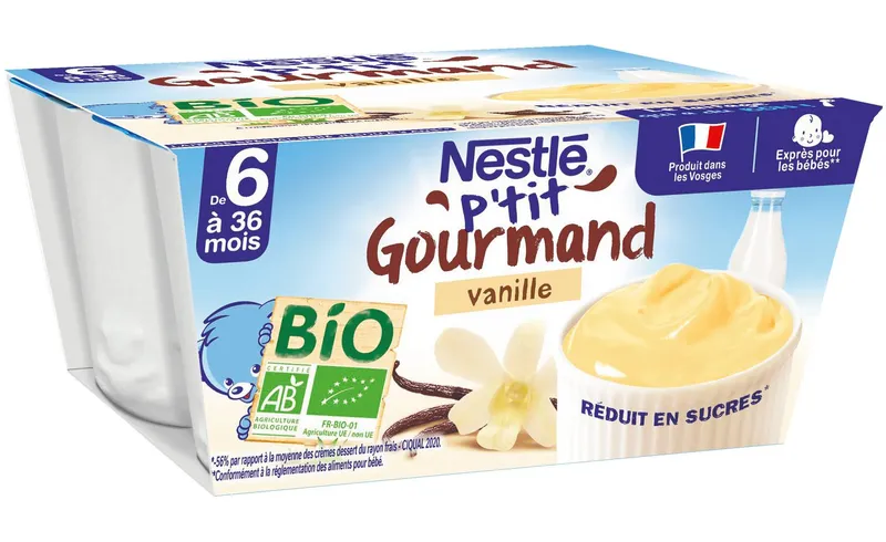 Nestlé - P'tit gourmand bio saveur vanille de plus 6 mois (360g) Achat Immédiat